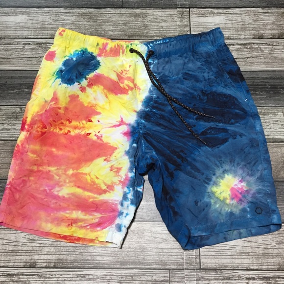 Empyre Tie Dye Swim Trunks Men’s M (Inseam 8) Lined Drawstring - Picture 6 of 11